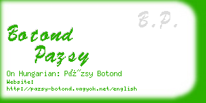 botond pazsy business card